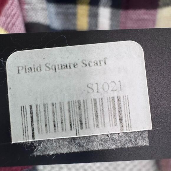 Oversized Classic Plaid Cozy Fall Blanket Square Scarf Burgundy Fringe Trim New - Picture 3 of 6